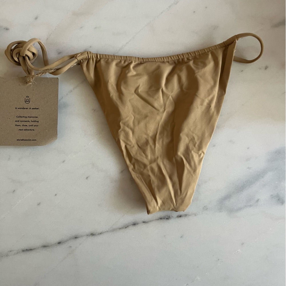 Stone‎ Fox Swim River Bottom Size Small in Tannin Adjustable Cheeky Brazilian - Picture 4 of 6